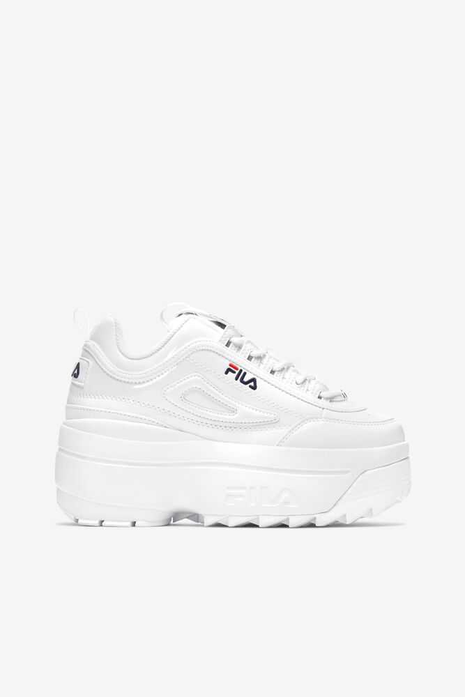 FILA Disruptor 2 Wedge Ženske Superge Bele Temno Modre Rdeče | Slovenija-321405