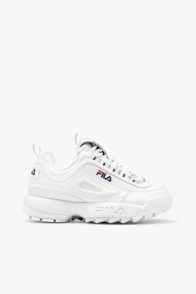 FILA Disruptor 2 Ženske Chunky Superge Bele Temno Modre Rdeče | Slovenija-582903