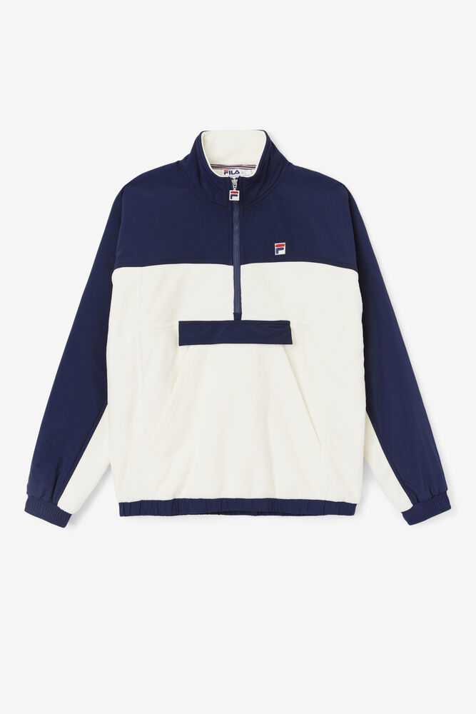 FILA Erick Moški Pullover Bele Temno Modre | Slovenija-329450