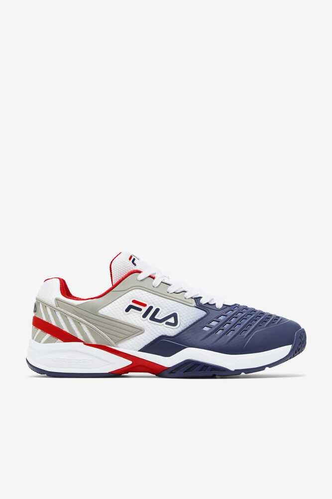 FILA Axilus 2 Energized Moški Teniske Bele Temno Modre Rdeče | Slovenija-142690