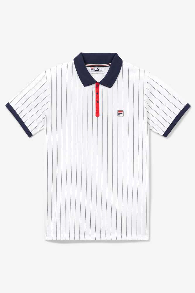 FILA Bb1 Moški Polo Majice Bele Temno Modre Rdeče | Slovenija-278593