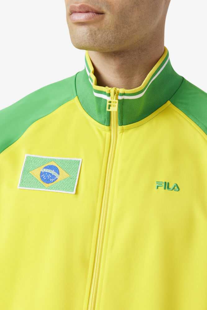 FILA Brazil Moški Trenirke Rumene Zelene Bele | Slovenija-264970