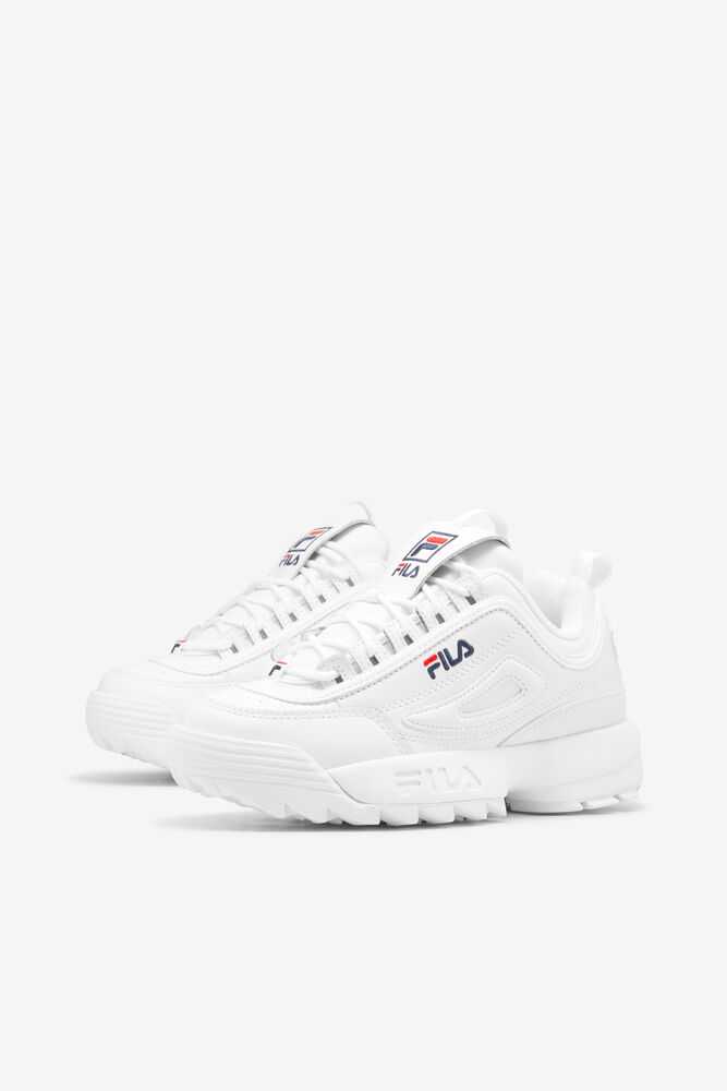 FILA Disruptor 2 Moški Chunky Superge Bele Temno Modre Rdeče | Slovenija-683745