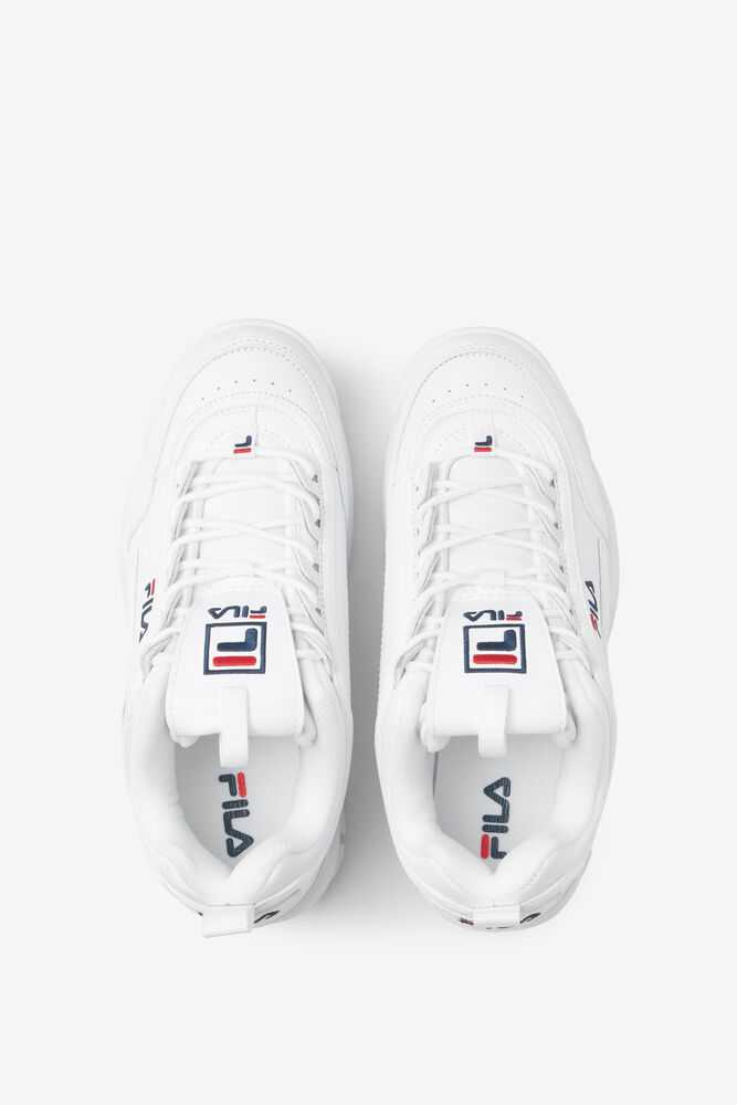 FILA Disruptor 2 Moški Chunky Superge Bele Temno Modre Rdeče | Slovenija-683745