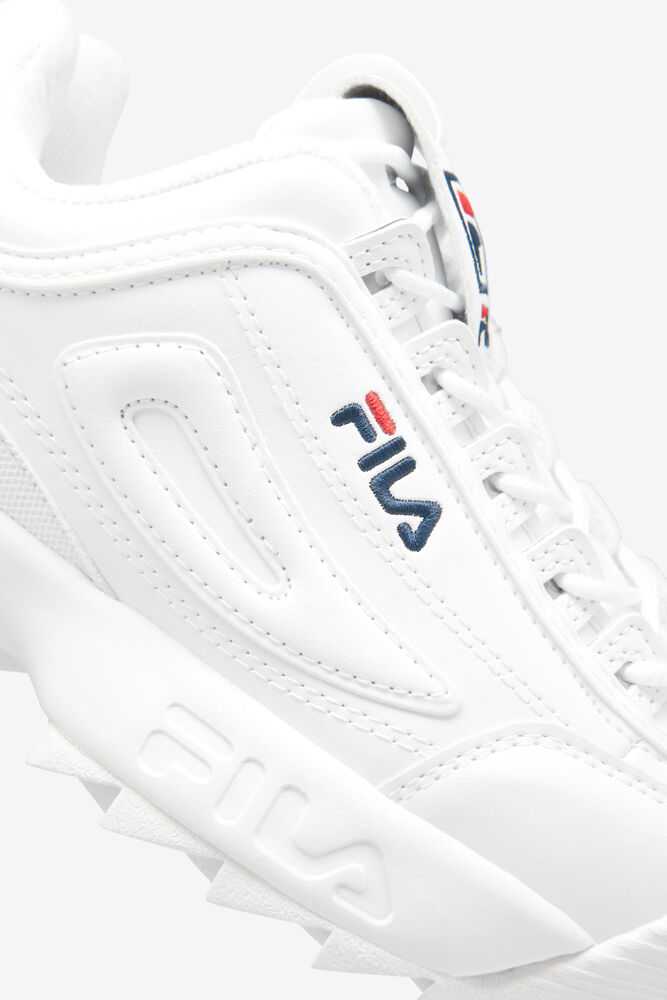 FILA Disruptor 2 Moški Chunky Superge Bele Temno Modre Rdeče | Slovenija-683745