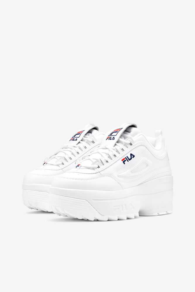 FILA Disruptor 2 Wedge Ženske Superge Bele Temno Modre Rdeče | Slovenija-069813