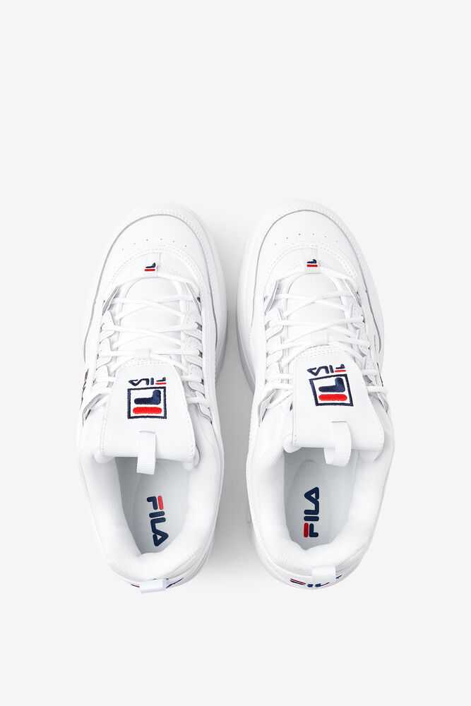 FILA Disruptor 2 Wedge Ženske Superge Bele Temno Modre Rdeče | Slovenija-069813