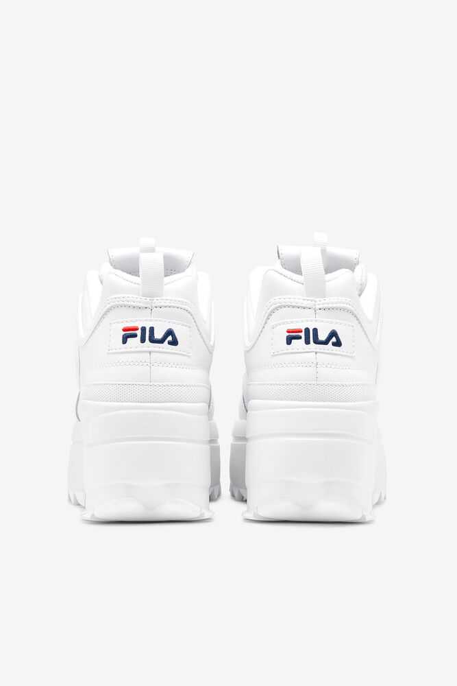 FILA Disruptor 2 Wedge Ženske Superge Bele Temno Modre Rdeče | Slovenija-069813