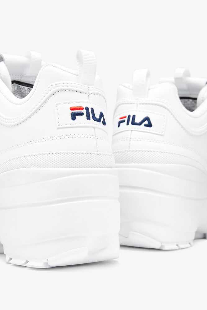 FILA Disruptor 2 Wedge Ženske Superge Bele Temno Modre Rdeče | Slovenija-069813