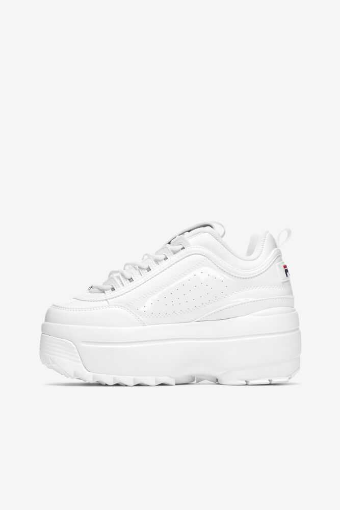 FILA Disruptor 2 Wedge Ženske Superge Bele Temno Modre Rdeče | Slovenija-321405