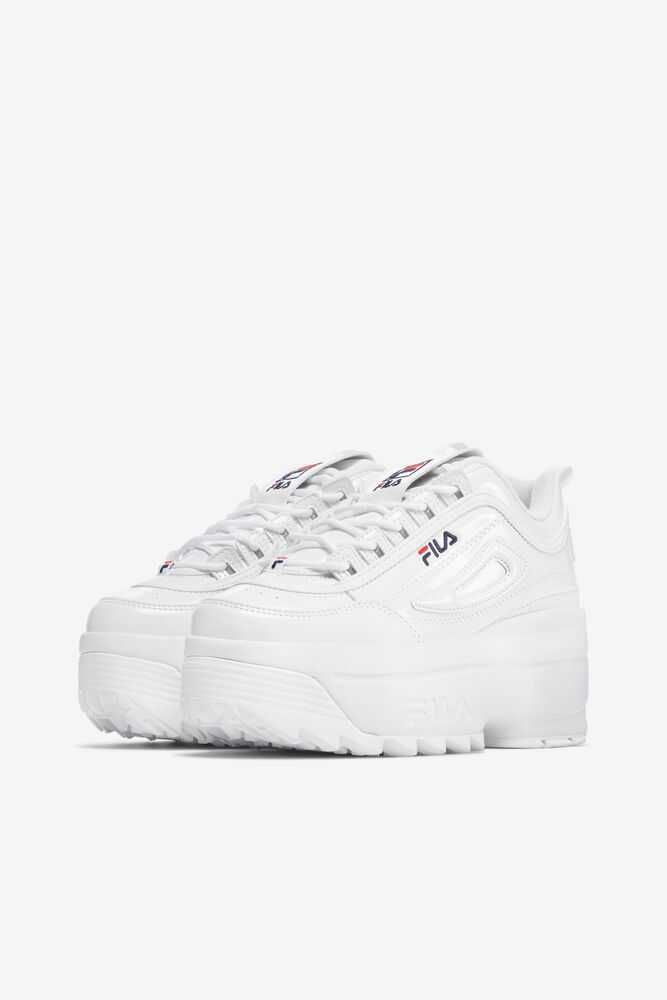 FILA Disruptor 2 Wedge Ženske Superge Bele Temno Modre Rdeče | Slovenija-321405