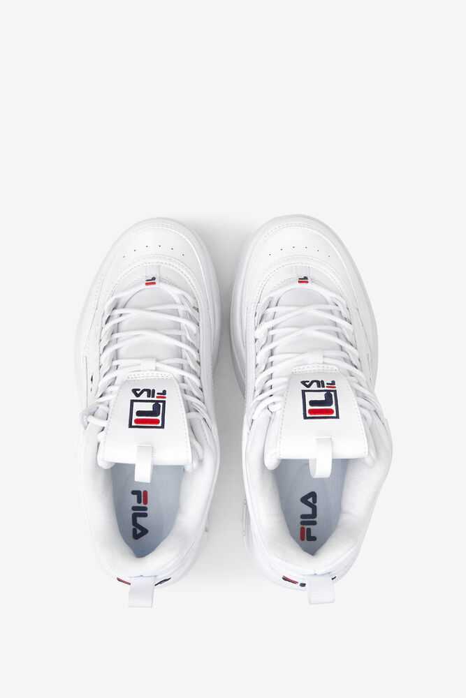 FILA Disruptor 2 Wedge Ženske Superge Bele Temno Modre Rdeče | Slovenija-321405