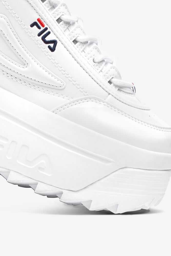 FILA Disruptor 2 Wedge Ženske Superge Bele Temno Modre Rdeče | Slovenija-321405