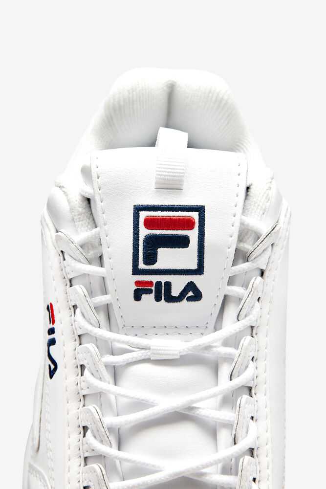 FILA Disruptor 2 Ženske Chunky Superge Bele Temno Modre Rdeče | Slovenija-582903