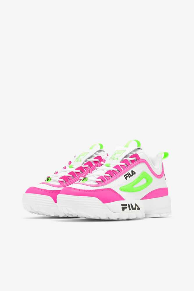 FILA Disruptor 2 Ženske Superge Bele Roza Zelene | Slovenija-183490