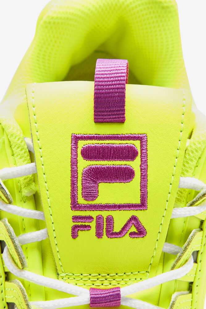 FILA Disruptor 2 Ženske Superge Rumene Vijolične Cvet Bele | Slovenija-530417