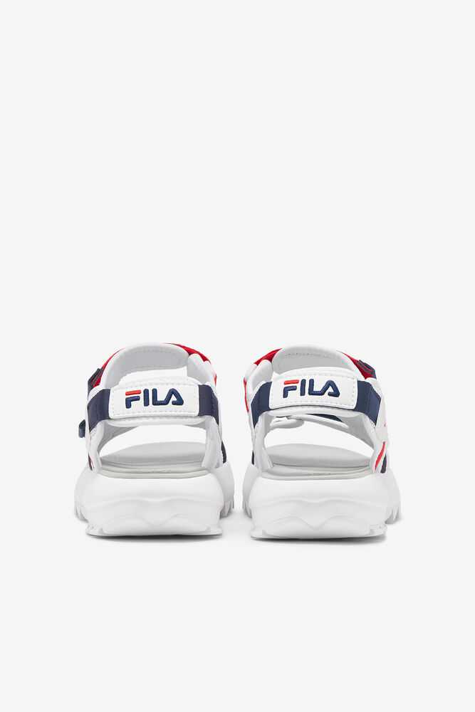 FILA Disruptor Moški Sandale Bele Temno Modre Rdeče | Slovenija-390178