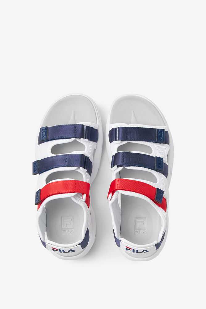 FILA Disruptor Moški Sandale Bele Temno Modre Rdeče | Slovenija-390178