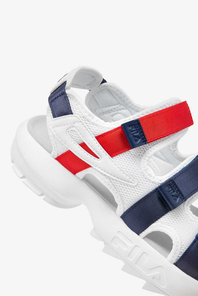 FILA Disruptor Moški Sandale Bele Temno Modre Rdeče | Slovenija-390178