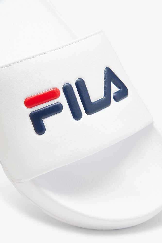 FILA Drifter Ženske Natikači Bele Temno Modre Rdeče | Slovenija-493761