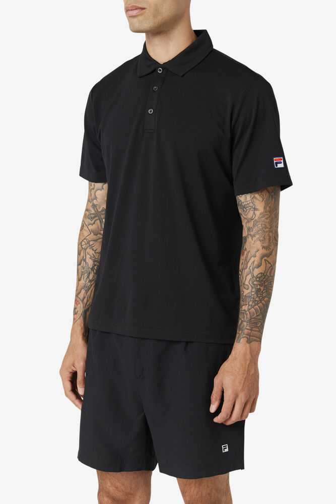 FILA Essentials Moški Polo Majice Črne | Slovenija-946201