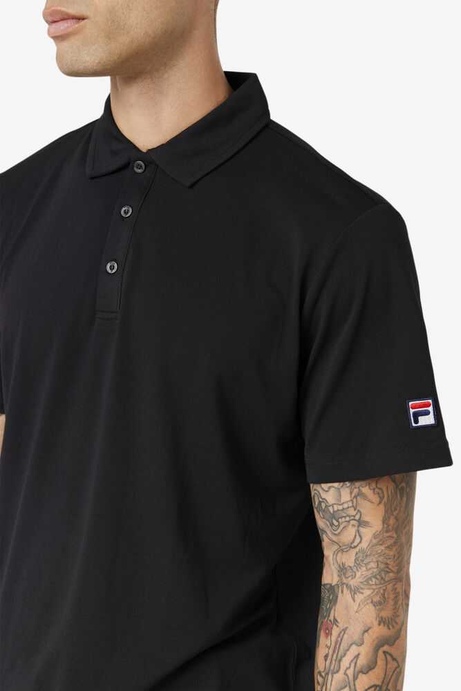 FILA Essentials Moški Polo Majice Črne | Slovenija-946201