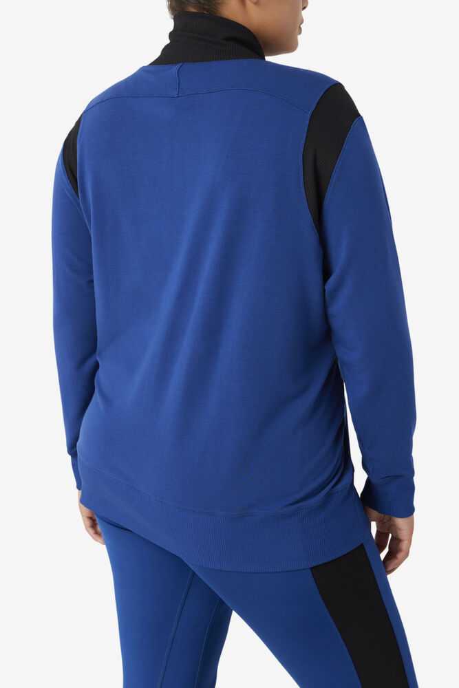 FILA Fi-lux Ženske Pullover Temno Modre Črne | Slovenija-907518