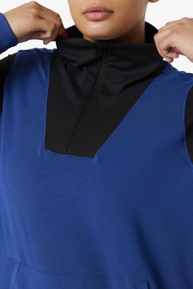 FILA Fi-lux Ženske Pullover Temno Modre Črne | Slovenija-907518