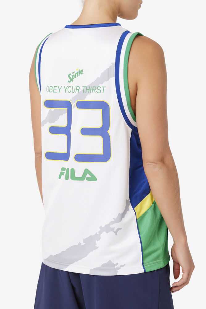 FILA Grant Hill X Sprite Ženske Jersey Bele Modre Zlate | Slovenija-350218