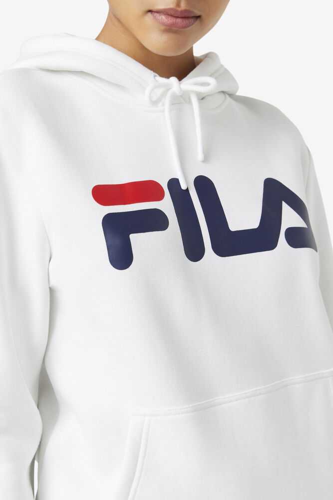 FILA Lucy Ženske Puloverji S Kapuco Bele Temno Modre | Slovenija-254891