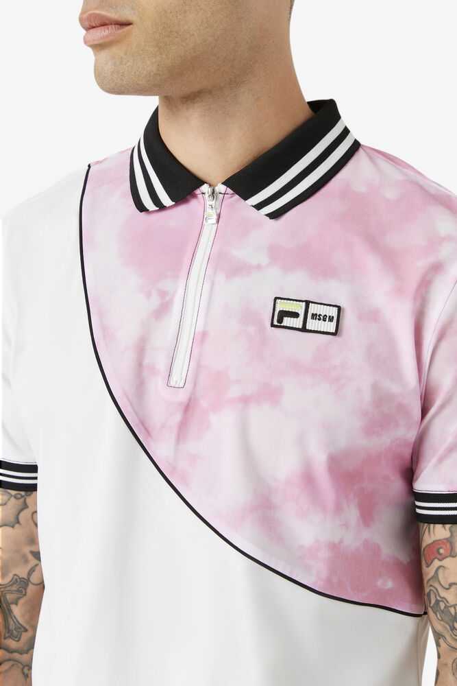 FILA Msgm X Fila Moški Polo Majice Roza Bele Črne | Slovenija-508139