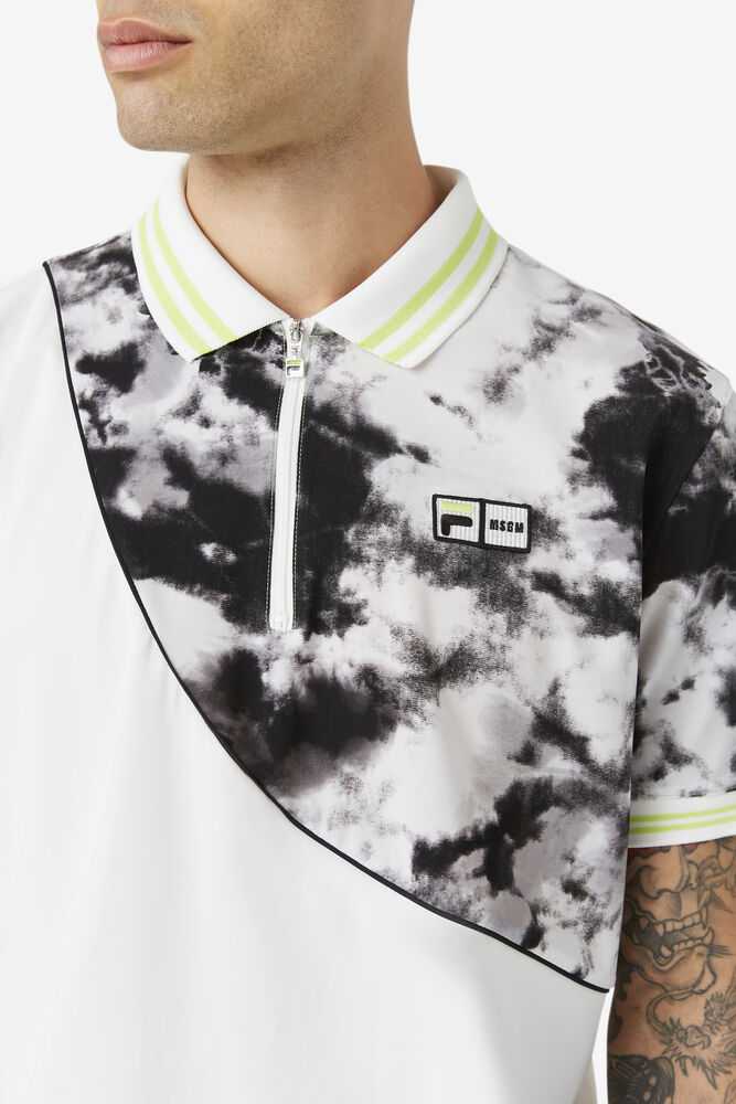 FILA Msgm X Fila Moški Polo Majice Črne Bele Črne | Slovenija-923516