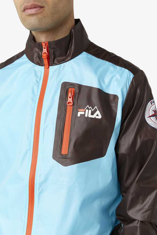 FILA Pinnacle Moški Vjetrovke Modre Oranžne | Slovenija-185074