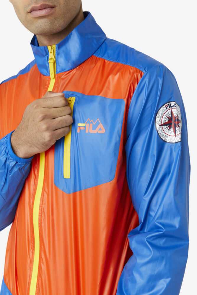 FILA Pinnacle Moški Vjetrovke Oranžne Modre Limone | Slovenija-389026