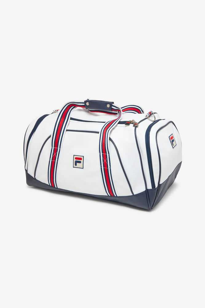 FILA Striker Duffle Moški Torbe Bele Temno Modre Rdeče | Slovenija-794815