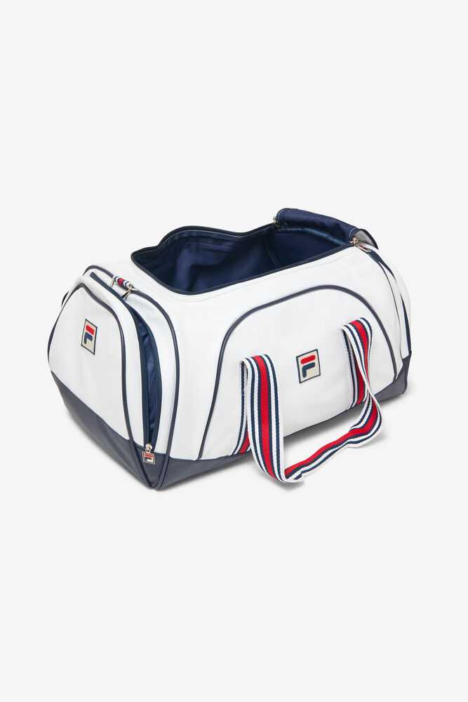 FILA Striker Duffle Moški Torbe Bele Temno Modre Rdeče | Slovenija-794815